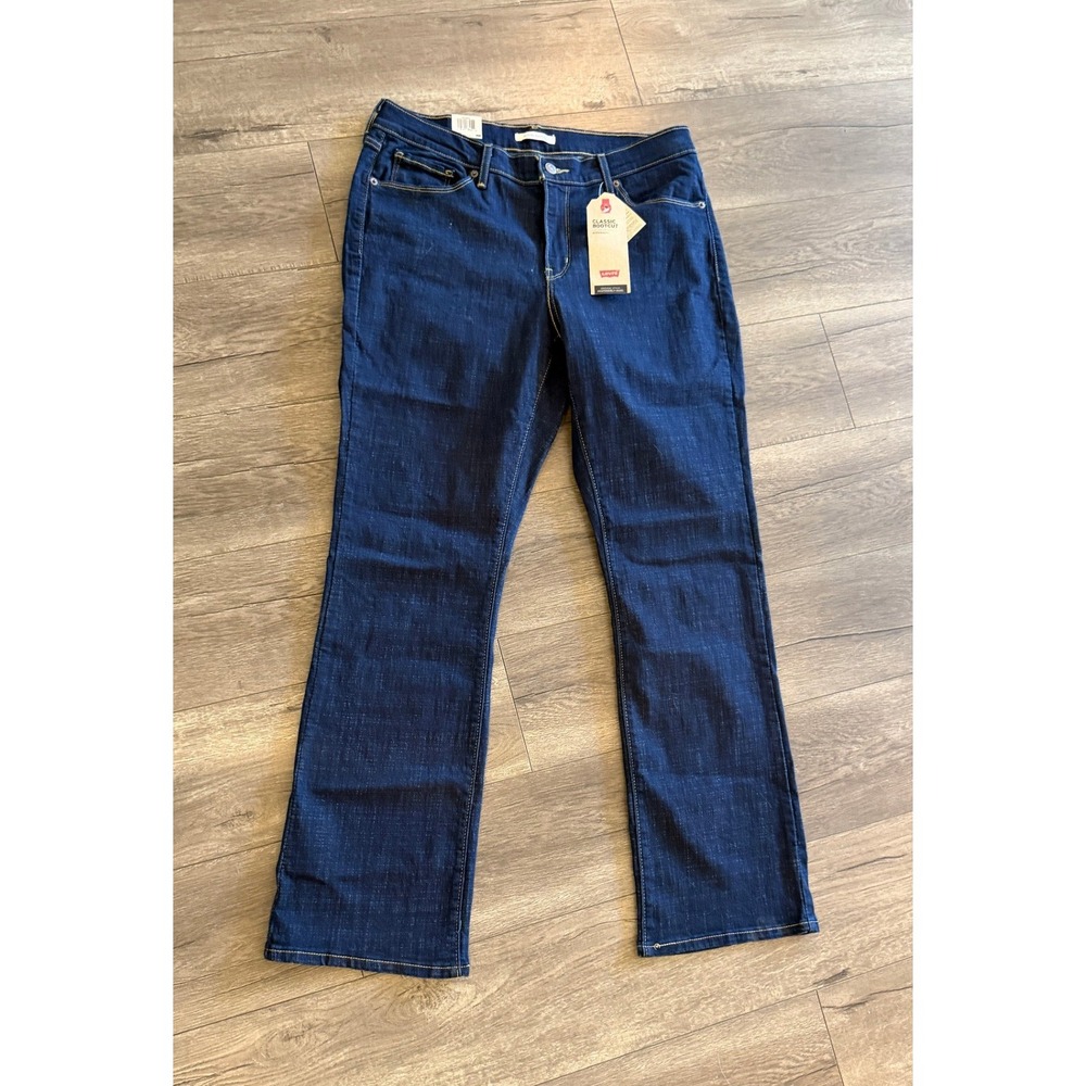 Levis Classic Bootcut Jeans Womens 14 Medium W32 L32 Dark Wash Hypersoft Denim